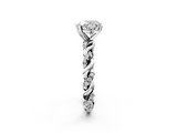 White gold Heart Solitaire Twisted Band with Pavé Accents and Four-Prong Setting_39