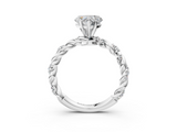 White gold Heart Solitaire Twisted Band with Pavé Accents and Four-Prong Setting_40