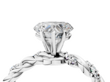 White gold Heart Solitaire Twisted Band with Pavé Accents and Four-Prong Setting_41