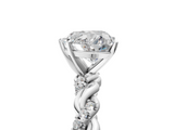 White gold Heart Solitaire Twisted Band with Pavé Accents and Four-Prong Setting_42