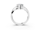 White gold Heart Solitaire Twisted Band with Prong Setting_51