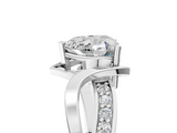 White gold Heart Solitaire Twisted Band with Prong Setting_55