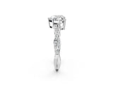 White gold Heart Solitaire Twisted Pave Diamond Ring with Four-Prong Setting_117