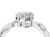 White gold Heart Solitaire Twisted Pave Diamond Ring with Four-Prong Setting_118