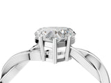 White gold Heart Solitaire Twisted Pave Diamond Ring with Four-Prong Setting_16