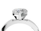 White gold Heart Solitaire with Pavé Band and Four-Prong Setting_323