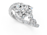 White gold Heart Solitaire with Pavé Twist Band and Four-Prong Setting_104