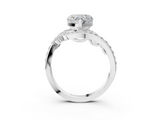 White gold Heart Solitaire with Pavé Twist Band and Four-Prong Setting_106