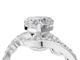 White gold Heart Solitaire with Pavé Twist Band and Four-Prong Setting_107