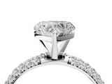 White gold Heart Solitaire with Pave Band and Four-Prong Setting_10