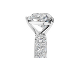 White gold Heart Solitaire with Pave Band and Four-Prong Setting_11