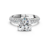 White gold Heart Solitaire with Pave Band and Four-Prong Setting_6