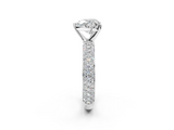 White gold Heart Solitaire with Pave Band and Four-Prong Setting_8