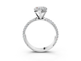 White gold Heart Solitaire with Pave Band and Four-Prong Setting_9