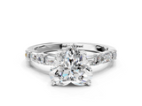 White gold Heart Solitaire with Side Baguettes and Channel Set Band_64