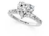 White gold Heart Solitaire with Side Baguettes and Channel Set Band_65