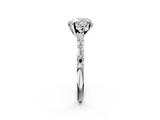 White gold Heart Solitaire with Side Baguettes and Channel Set Band_66