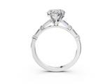 White gold Heart Solitaire with Side Baguettes and Channel Set Band_67