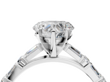 White gold Heart Solitaire with Side Baguettes and Channel Set Band_68