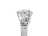 White gold Heart Three-Stone Diamond Ring with Pavé Band and Four-Prong Setting_11