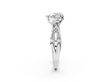White gold Heart Three-Stone Diamond Ring with Pavé Split Shank and Four-Prong Setting_101
