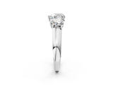 White gold Heart Three-Stone Diamond Ring with Prong Setting on a Classic Band_17