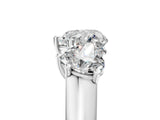 White gold Heart Three-Stone Diamond Ring with Prong Setting on a Classic Band_20
