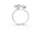 White gold Heart and Marquise Toi Moi Ring with Prong Setting and Pave Band_60