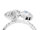 White gold Heart and Marquise Toi Moi Ring with Prong Setting and Pave Band_61