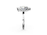 White gold Heart and Marquise Toi Moi Ring with Prong Setting and Plain Band 3