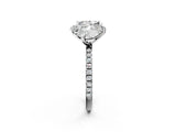 White gold Heart and Princess Toi Moi Ring with Prong Setting and Micro Pave Band 2