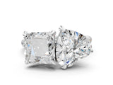 White gold Heart and Princess Toi Moi Ring with Prong Setting and Pave Band_74