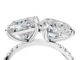 White gold Heart and Princess Toi Moi Ring with Prong Setting and Pave Band_75