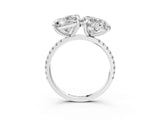 White gold Heart and Princess Toi Moi Ring with Prong Setting and Pave Band_77