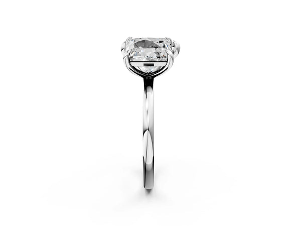White gold Heart and Princess Toi Moi Ring with Prong Setting and Plain Band