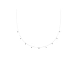 White gold Heart and Round Diamond Station Necklace_13