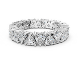White gold Heart cut diamond Eternity Band with Shared Prong Setting_60