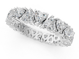 10K White Gold Heart  Eternity Band with Shared Prong Setting