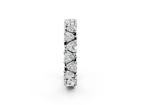 10K White Gold Heart  Eternity Band with Shared Prong Setting