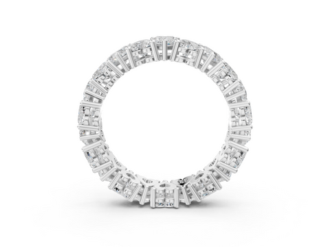 10K White Gold Heart  Eternity Band with Shared Prong Setting