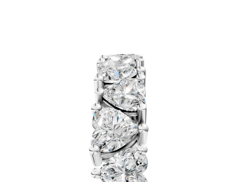 10K White Gold Heart  Eternity Band with Shared Prong Setting