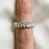10K White Gold Heart  Eternity Band with Shared Prong Setting