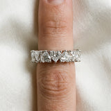White gold Heart cut diamond Eternity Band with Shared Prong Setting_88