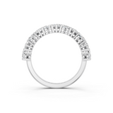 White gold Heart cut diamond Half Eternity Band with Shared Prong Setting_2