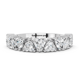 White gold Heart cut diamond Half Eternity Band with Shared Prong Setting_8