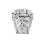 White gold Hexagon Bezel Asscher Cut Diamond Milgrain Split Shank Ring_12