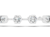 White gold Hexagon Bezel Round Diamond Tennis Bracelet_3