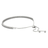 White gold Hexagon Diamond Box Chain Slider Bracelet with Bezel Setting 1