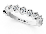 White gold Hexagon Pave Diamond Eternity Band with Bezel Setting_36