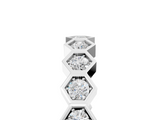 White gold Hexagon Pave Diamond Eternity Band with Bezel Setting_40